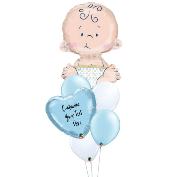 Baby Boy Personalised Balloon Bouquet