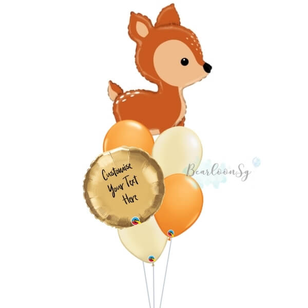 13 6 - Woodland Deer Personalised Balloon Bouquet