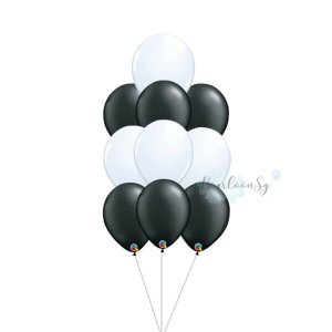 16 11 300x300 - Black & White Latex Balloon Cluster