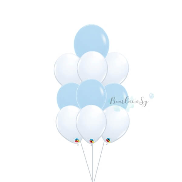 Pastel Blue & White Latex Balloon Cluster