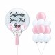 Pink & White Personalised Balloon Cluster