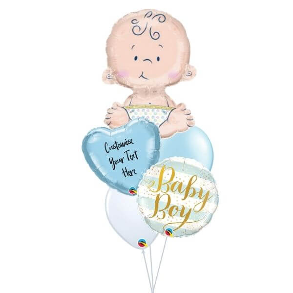 4 7 - [Supershape] Baby Boy Balloon Bouquet