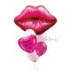 Kissy Lips Personalised Balloon Bouquet