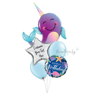 6 7 300x300 - [Supershape] Party Narwhal Balloon Bouquet