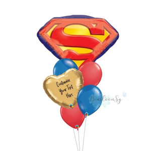 7 21 300x300 - Superman Logo Personalised Balloon Bouquet