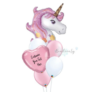 8 8 300x300 - Pink Unicorn Personalised Balloon Bouquet