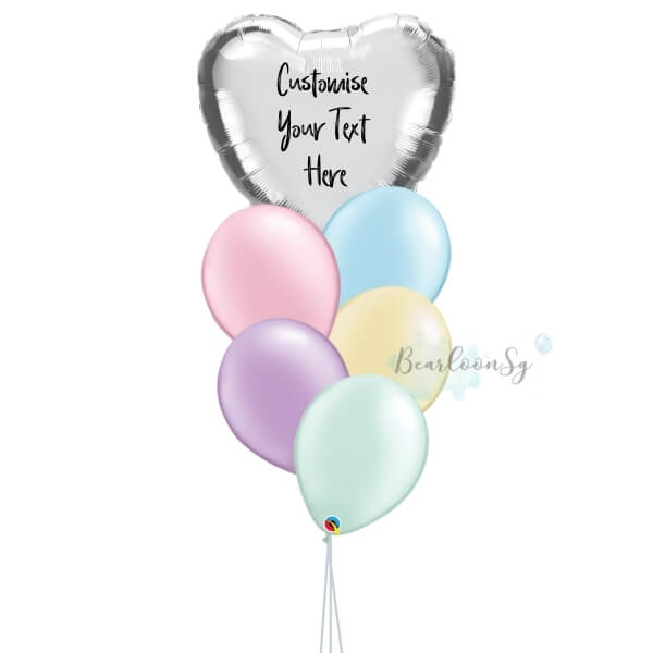 BLSG Personalised Balloon Bouquet 2 1 - I Heart You – [Rainbow]