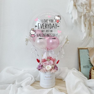 Pink & White Everlasting Hot Air Balloon