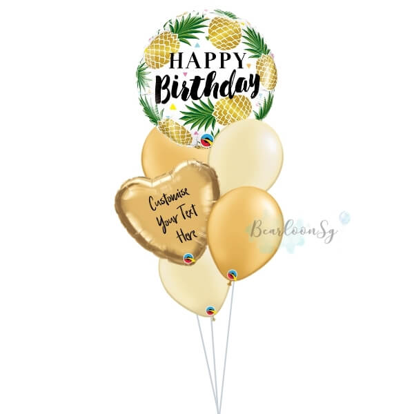 Food   Beer   Wine Theme 1 - Pineapple Birthday Balloon Bouquet