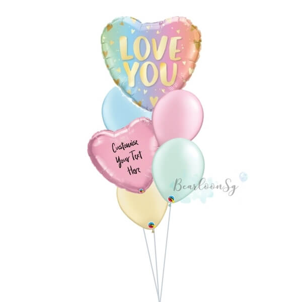 b 1 - Pastel Ombre Love You Balloon Bouquet