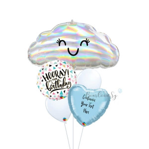 [Supershape] Iridescent Cloud Birthday Balloon Bouquet