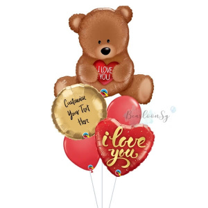 [Supershape] I Love You Teddy Balloon Bouquet