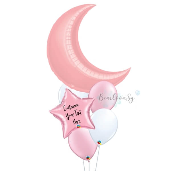 53 - Pink Crescent Shape Balloon Bouquet