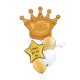 Glittering Gold Crown Personalised Balloon Bouquet