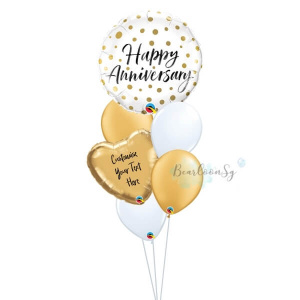 57 300x300 - Happy Anniversary Gold Dots Balloon Bouquet