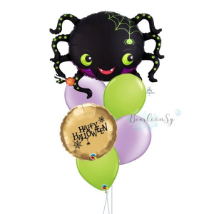 [Halloween] Satin Infused Spider Personalised Balloon Bouquet