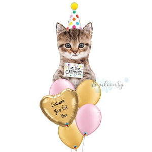 Personalised Cue the Catfetti Balloon Bouquet