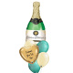 Green Bubbly Wine Personalised Balloon Bouquet