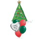 [Supershape] Festive Christmas Tree Personalised Balloon Bouquet