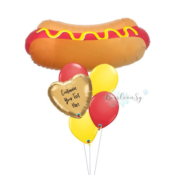 Hot Dog Bun Personalised Balloon Bouquet