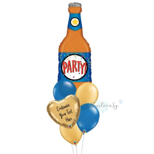 Party Beer Bottle Personalised Balloon Bouquet