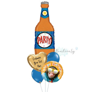[Supershape] Party Beer Bottle Birthday Balloon Bouquet