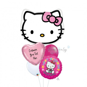 [Supershape] Hello Kitty Head Birthday Balloon Bouquet
