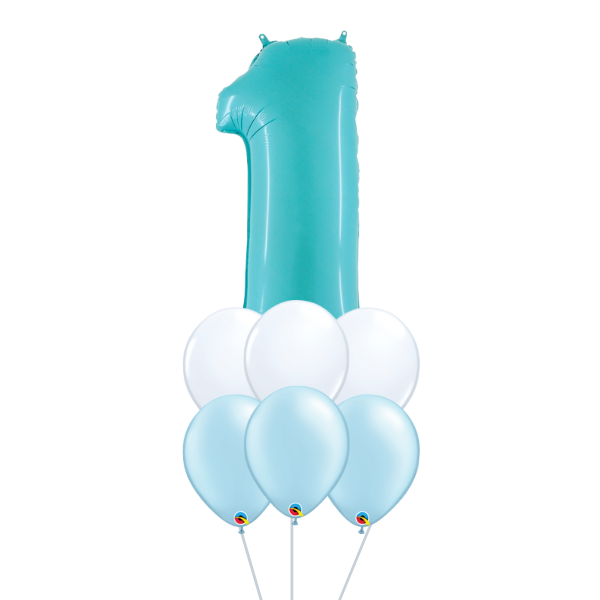 Pastel Blue Number Balloon Cluster [0-9]