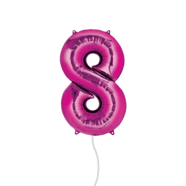 Shocking Pink Number Balloon