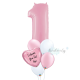 Pastel Pink Number Balloon Personalised Balloon Bouquet [0-9]