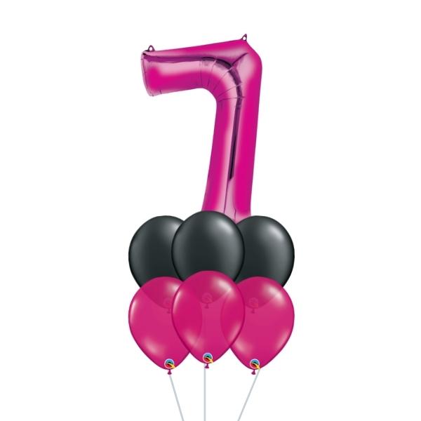 Shocking Pink Number Balloon Cluster [0-9]