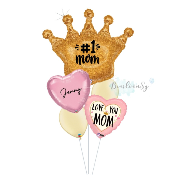 [Mothers Day] Glittering Gold Crown Balloon Bouquet