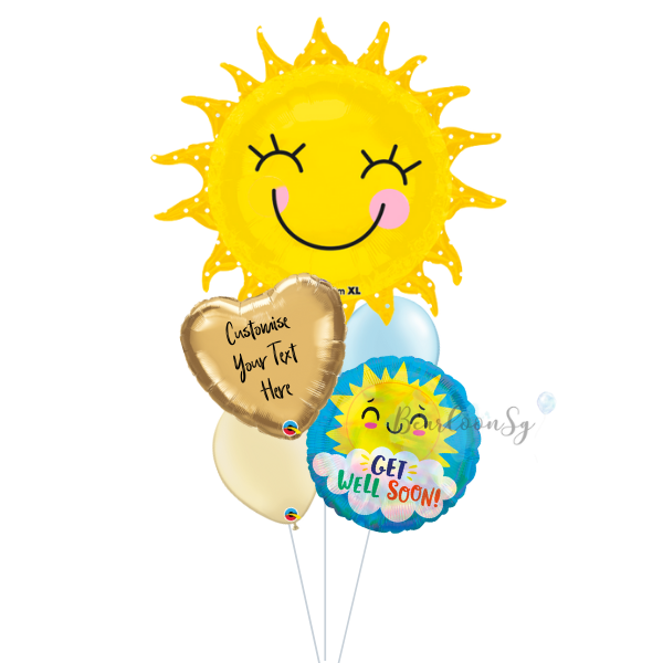 [Supershape] Smiling Sunshine Get Well Soon Balloon Bouquet