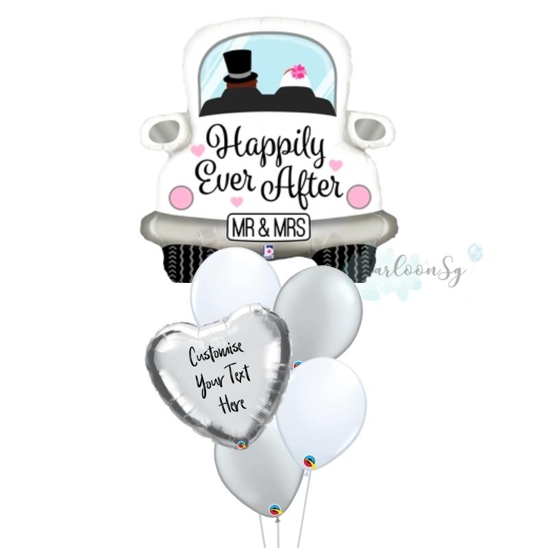 [Supershape] Happily Ever After Car Personalised Balloon Bouquet