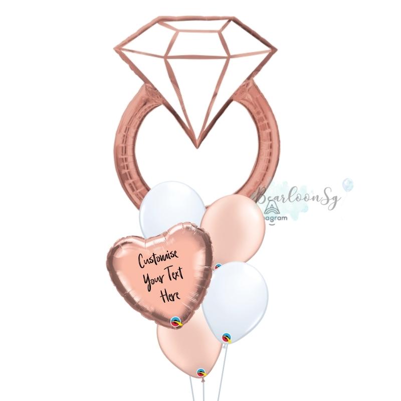 [Supershape] Blush Ring Personalised Balloon Bouquet