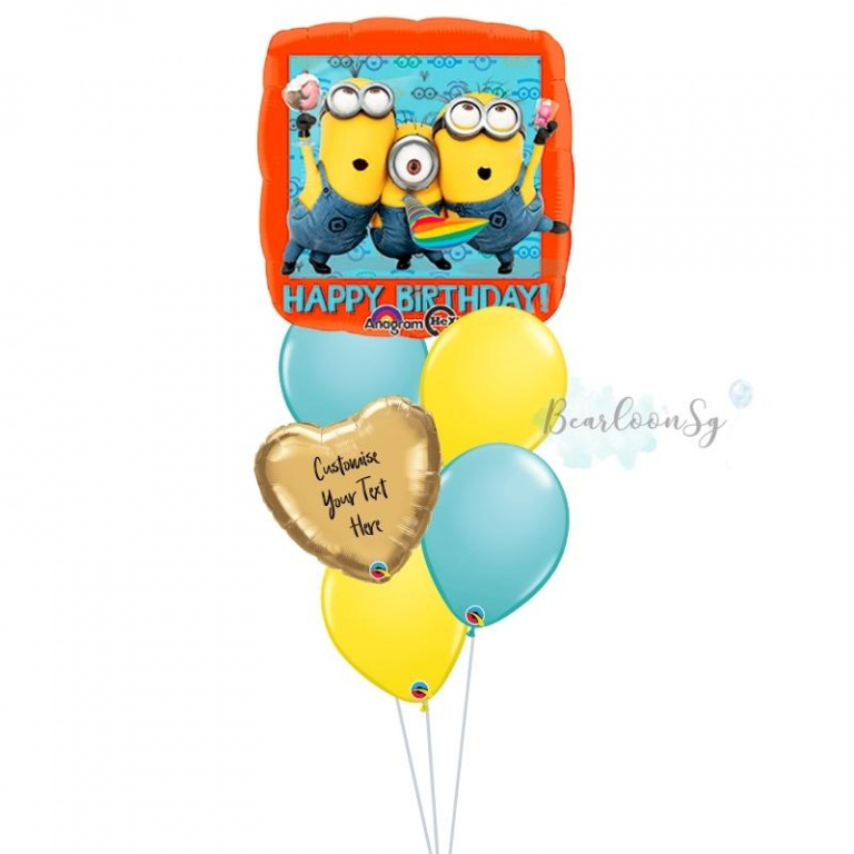 Minion Birthday Balloon Bouquet - BearloonSG