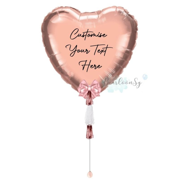 36" Personalised Rose Gold Heart Foil Balloon