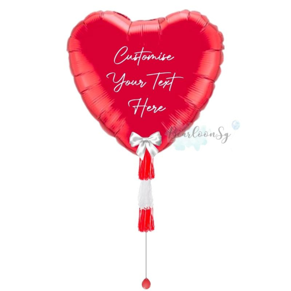 36" Personalised Red Heart Foil Balloon