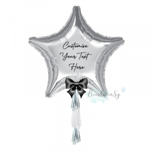 Jumbo Personalised Silver Star Foil Balloon