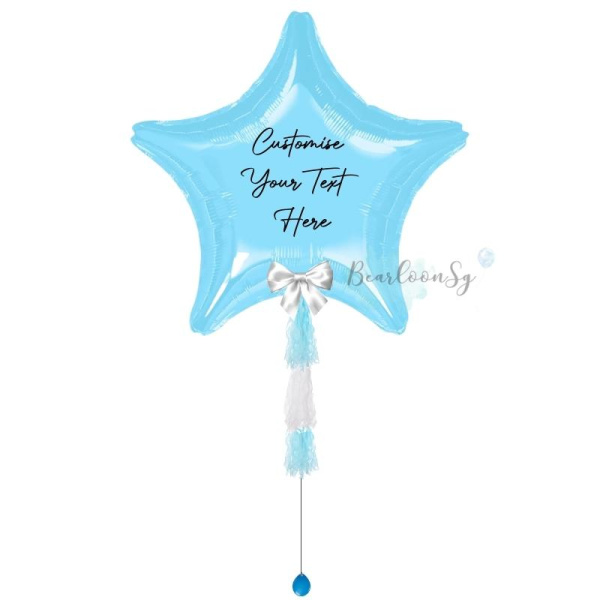 32" Personalised Blue Star Foil Balloon