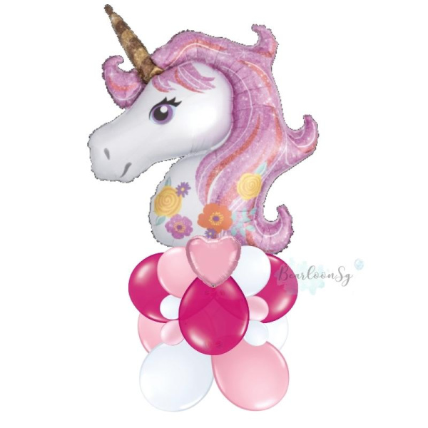 Pink Unicorn Balloon Stack