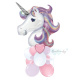 Purple Unicorn Balloon Stack