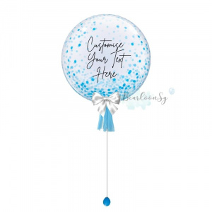 Personalised Balloon - Printed Blue Confetti