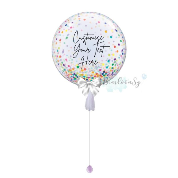 Personalised Balloon - Printed Rainbow Confetti