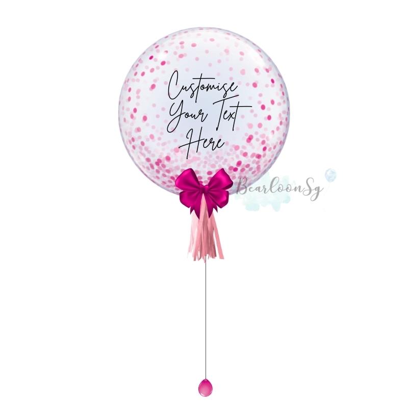 Personalised Balloon - Printed Pink Confetti