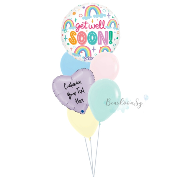 Get Well Soon Rainbow Balloon Bouquet