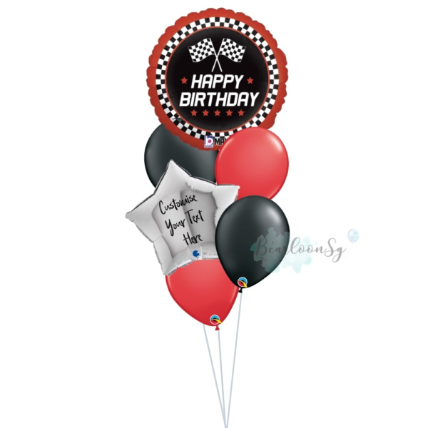 Checkered Flag Birthday Balloon Bouquet
