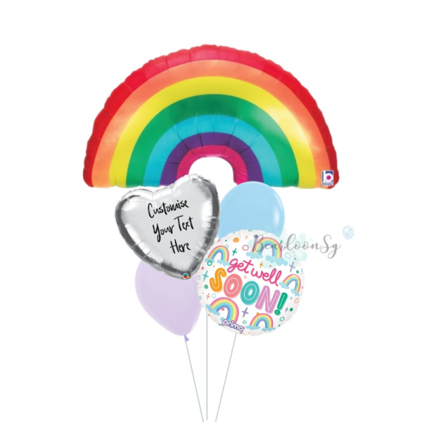 [Supershape] Rainbow Get Well Soon Balloon Bouquet