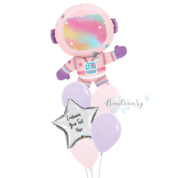 Female Astronaut Personalised Balloon Bouquet