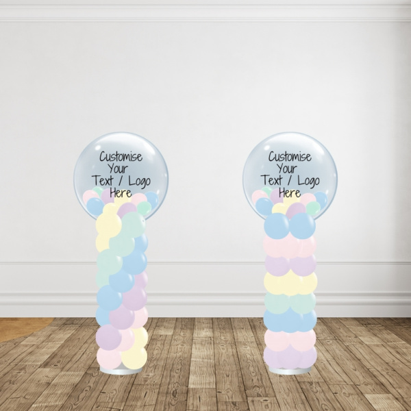 24" Bubble Balloon Column - Pastel Rainbow